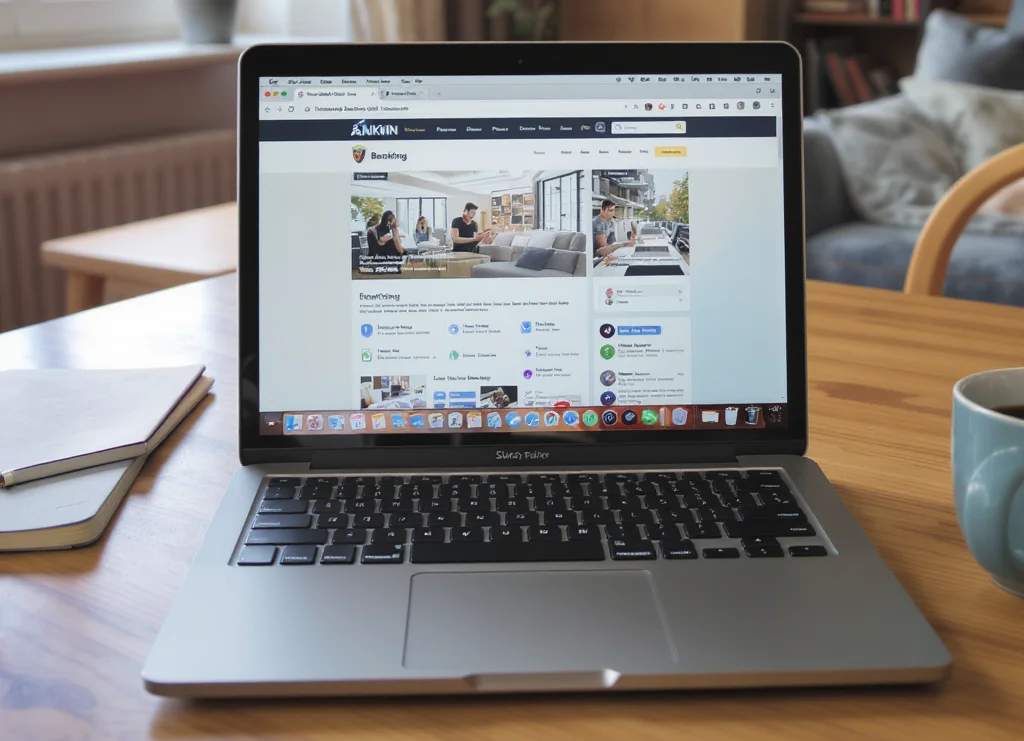 Ekrann Laptop Na Stole W Mieszkaniu
