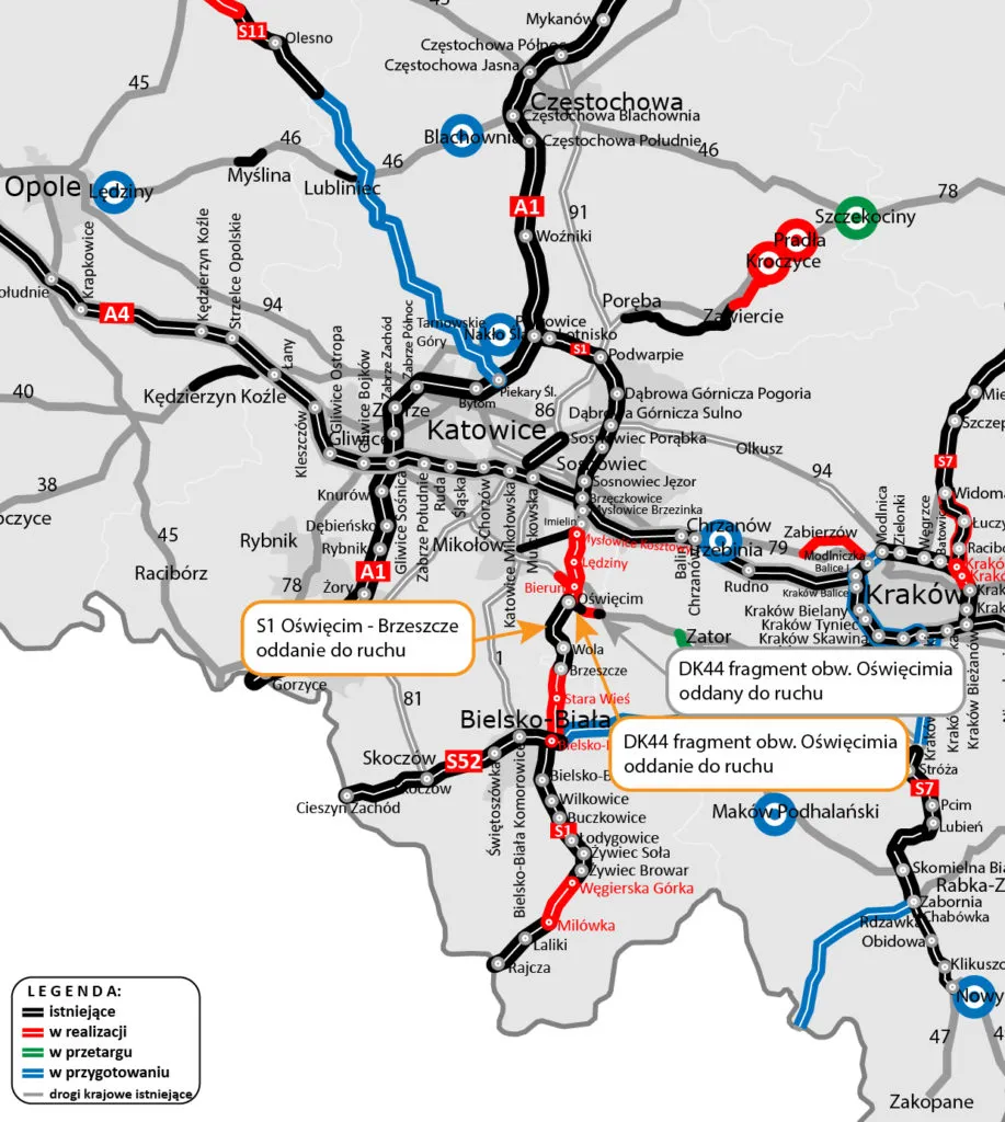 Nowy Odcinek S1 Oswiecim – Brzeszcze Otwarty Jeszcze W Sierpniu. Kluczowy Etap Inwestycji Drogowej W Malopolsce