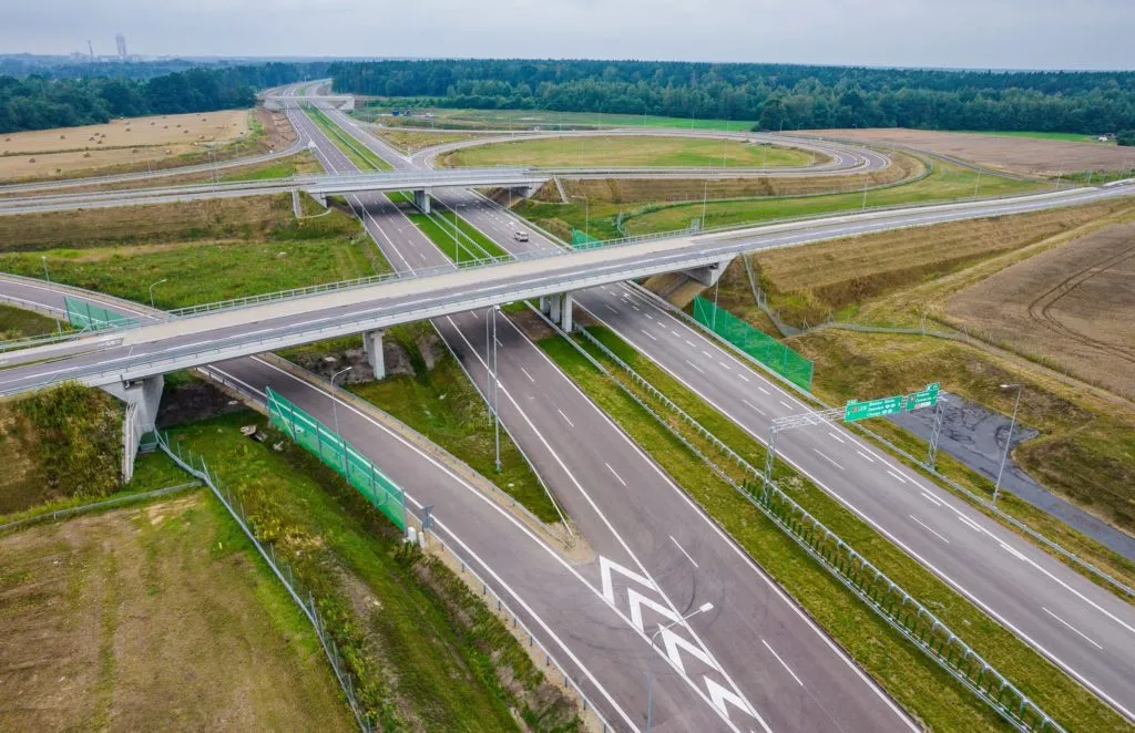 Węzeł Oświęcim, widok w kierunku Bielska-Białej