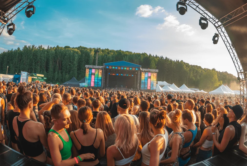 Festiwal Koncet Muzyczny W Parku Lesie Latem