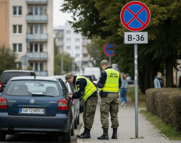 Straz Miejska Mandat Nielegalne Parkowanie Znak