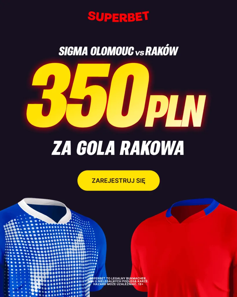 350 PLN W Superbet Za Gola Rakowa Czestochowa W Meczu Z Sigma Olomuniec