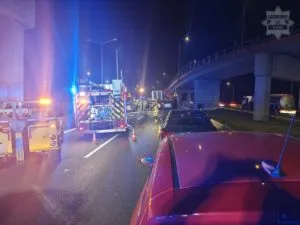Karambol Na DK1 W Pszczynie. Zderzenie Dziewieciu Pojazdow Szesc Osob Rannych