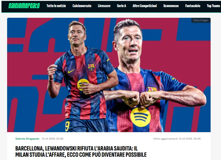 Robert Lewandowski AC Milan CalcioMercato Com