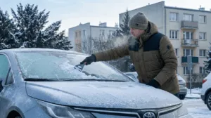 Szron Skrobanie Szyb Snieg Zima