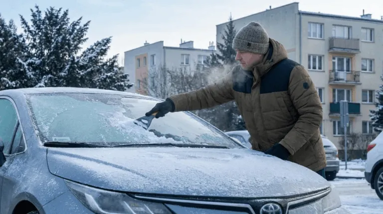 Szron Skrobanie Szyb Snieg Zima