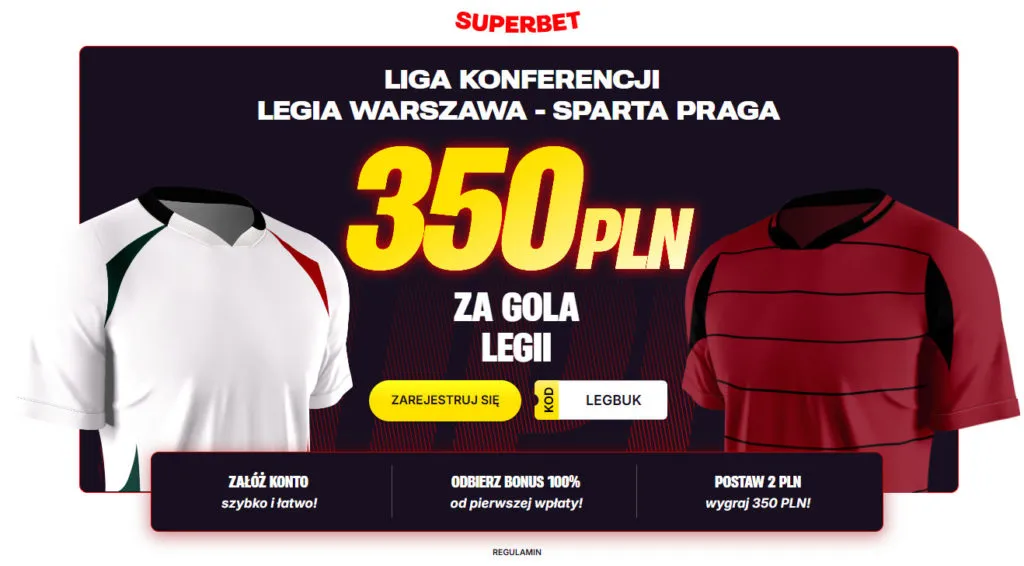 Oferta Superbet 350 PLN Za Gola Legii Warszawa W Meczu Ze Sparta Praga