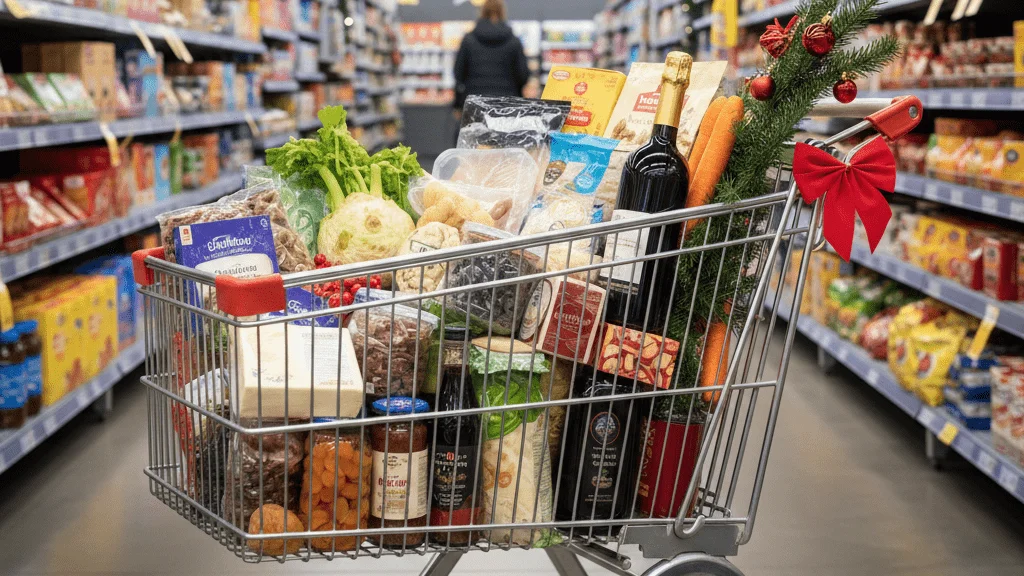 Koszyk Z Zakupami Na Swieta