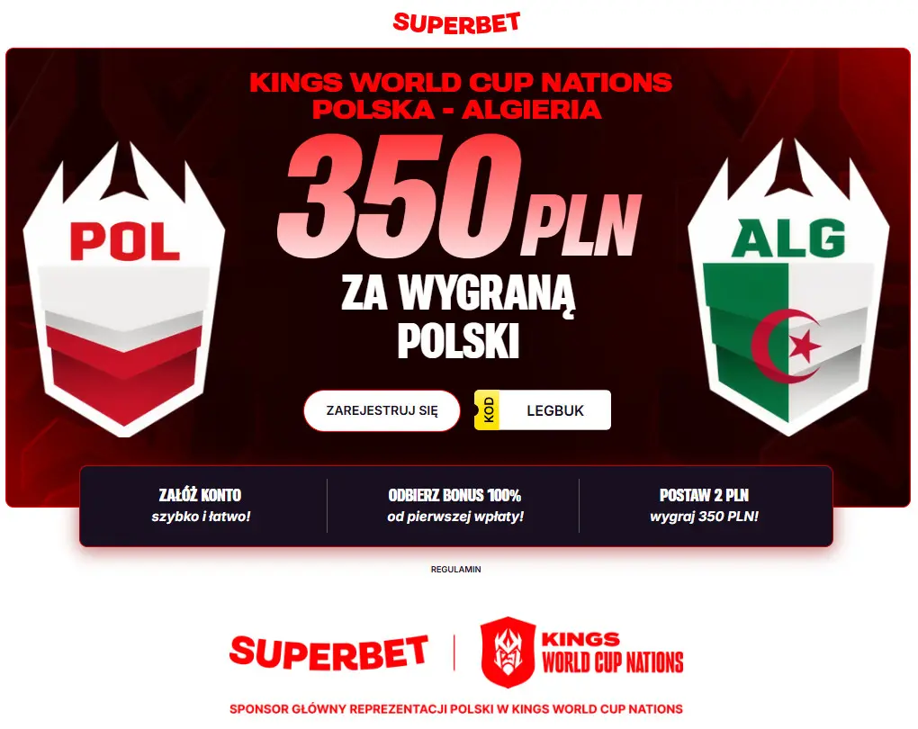 Superbet Rozdaje 350 Pln Za Wygrana Polski Z Algieria Na Kings World Cup Nations