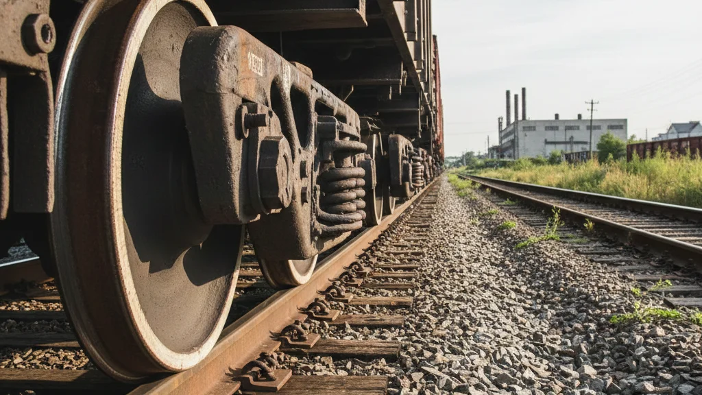 Kolej Kola Pociagu Na Torach Kolejowycj